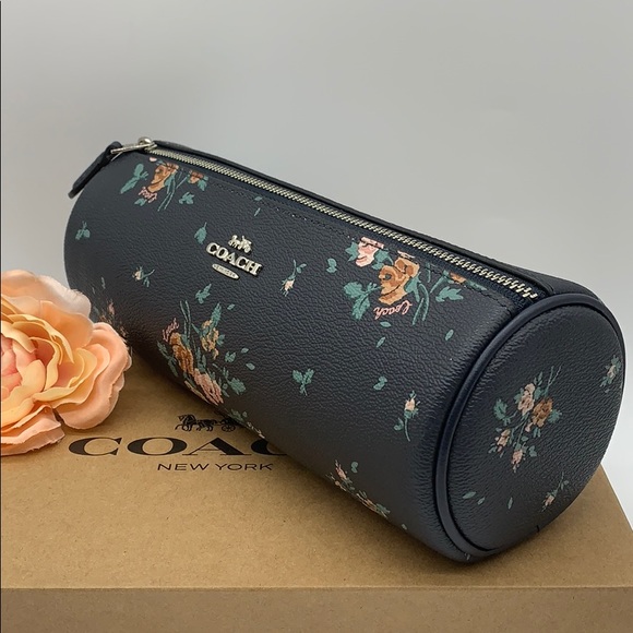 COACH MAKEUP BRUSH HOLDER WITH ROSE BOUQUET PRINT - Picture 4 of 12